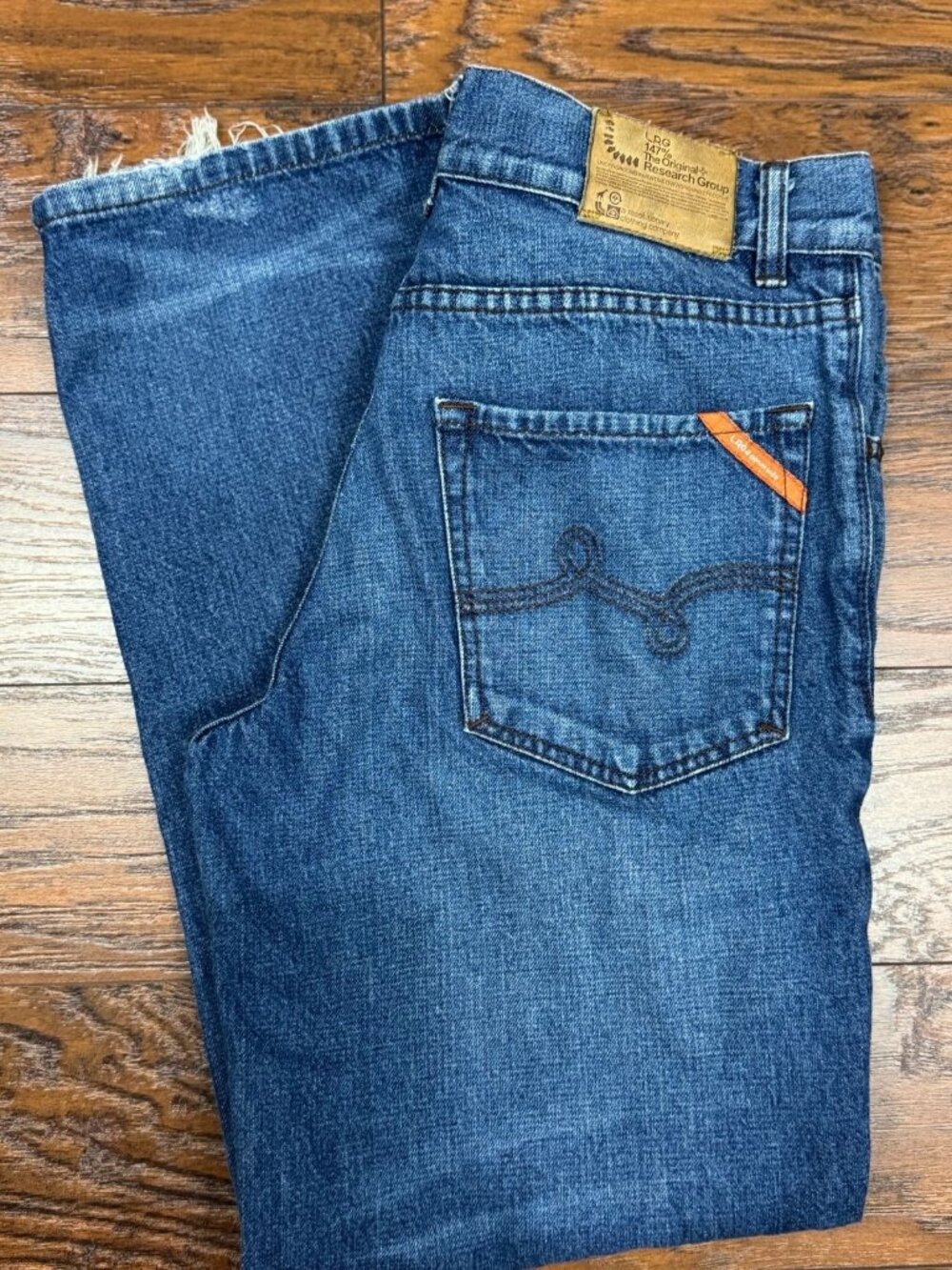 LRG Mens Blue Jeans Size 30x29 Distressed Denim Relaxed Fit 100% Cotton